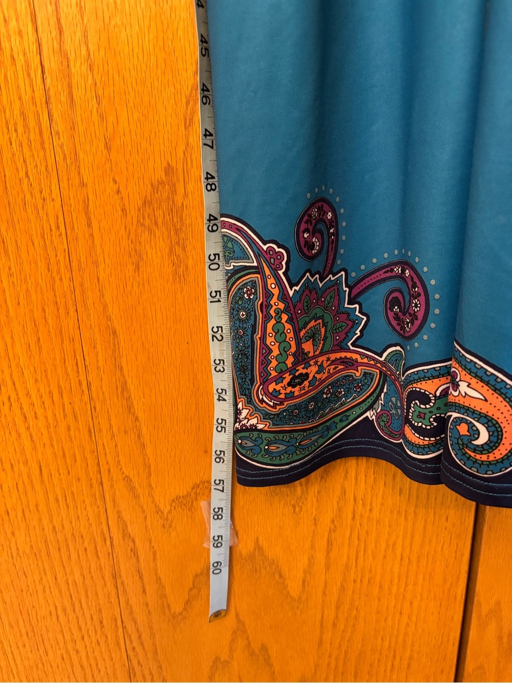 Miilla Clothing Teal Maxi Slip Dress with Paisley Print - Picture 7 of 9